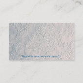 Handgefertigte weiße Spitzeneffektkarten Visitenkarte (Rückseite)