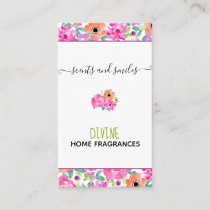 Handgefertigte Wellen Schmelzen Wasserfarbenfloral Visitenkarte