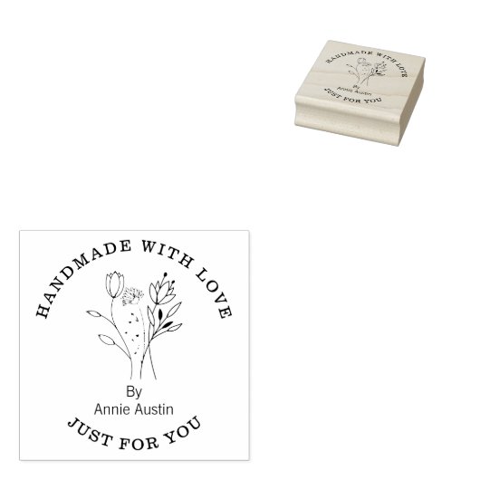 Handgefertigte Wildblumen Bouquet Wreath Business Gummistempel (Stempel)