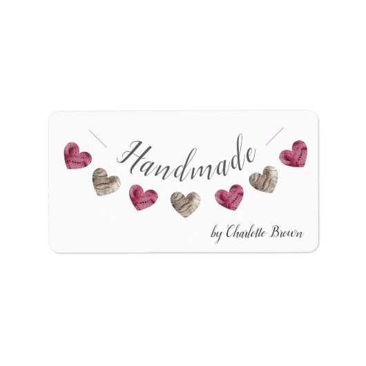 handgefertigte Wolle aus Strickstoff Adressaufkleber (Vorne)