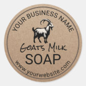 Handgefertigte Ziegenmilch Seife #2 Rustikale Kraf Runder Aufkleber (Vorderseite)