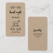 Handgefertigte Ziegenmilch Seife Rustikal Visitenkarte (Vorne/Hinten)