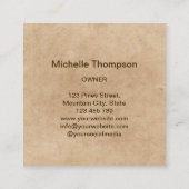 Handgefertigter Bauernhof Rustikaler Vintager Pine Quadratische Visitenkarte (Rückseite)