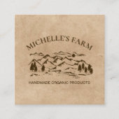 Handgefertigter Bauernhof Rustikaler Vintager Pine Quadratische Visitenkarte (Vorderseite)