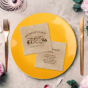 Handgefertigter Bauernhof Rustikaler Vintager Pine Quadratische Visitenkarte