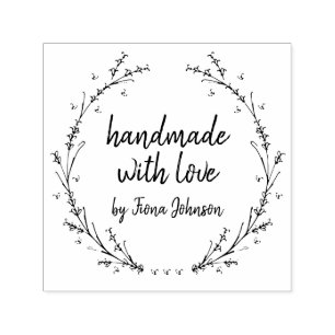 Handgefertigter Lavendel-Herzen-Kranz mit Liebe Permastempel
