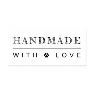 Handgefertigter Pfotenabdruck mit Liebe Gummistempel