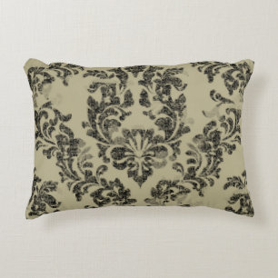 Handgefertigtes Damastmuster: vintage Ornament. Dekokissen
