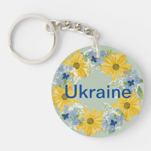 Handgefertigtes Design der ukrainischen Blumenköpf Schlüsselanhänger