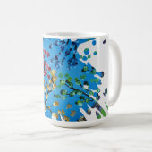 Handgefertigtes Kunstwerk - Das Blumenrad Kaffeetasse (VorderseiteRechts)