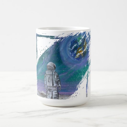 Handgefertigtes Kunstwerk - Erdansicht Kaffeetasse (Mittel)