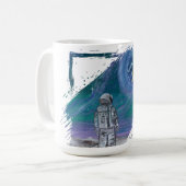Handgefertigtes Kunstwerk - Erdansicht Kaffeetasse (Vorderseite Links)