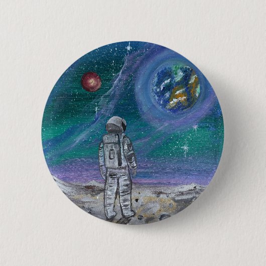 Handgefertigtes Kunstwerk - Erdblick Button (Vorderseite)