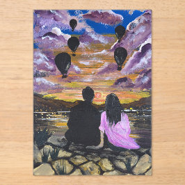 Handgefertigtes Kunstwerk – Gemeinsamer Sonnenunte Acryleinladungen