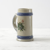 Handgefertigtes Kunstwerk - Orangenbäume Bierglas (Vorderseite Links)