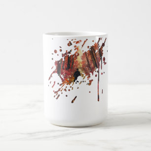Handgefertigtes Kunstwerk - Oranger Wald Kaffeetasse