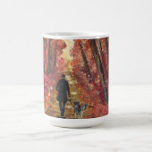 Handgefertigtes Kunstwerk - Oranger Wald Kaffeetasse (Mittel)