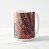 Handgefertigtes Kunstwerk - Oranger Wald Kaffeetasse (VorderseiteRechts)
