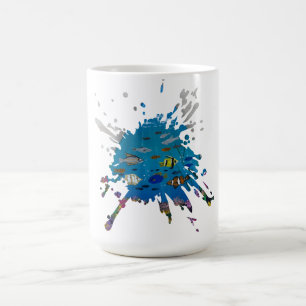 Handgefertigtes Kunstwerk - Ozeantiefen Kaffeetasse