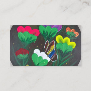 Handgefertigtes Kunstwerk - Schmetterlingsblüte Begleitkarte