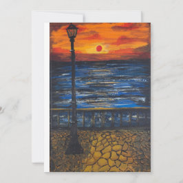handgefertigtes Kunstwerk/ Sonnenuntergang am Meer Einladung