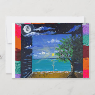 Handgefertigtes Kunstwerk - Tag und Nacht Einladung