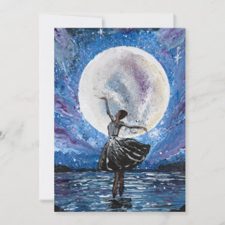 Handgefertigtes Kunstwerk - Tanz mit dem Mond  Einladung