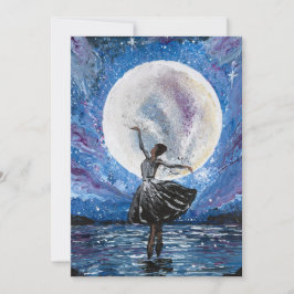 Handgefertigtes Kunstwerk - Tanz mit dem Mond  Feiertagskarte
