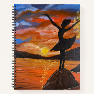 Handgefertigtes Kunstwerk / Tanz mit der Sonne Notizblock