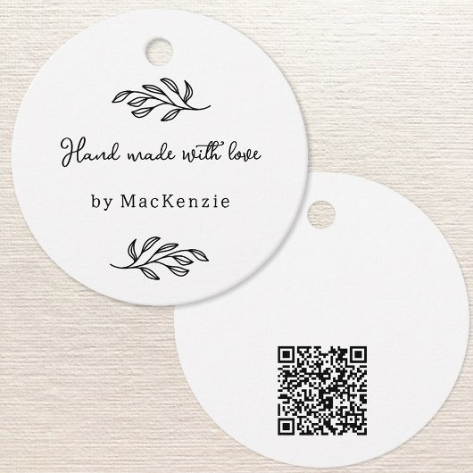 Handgefertigtes mit Liebe QR-Code-Preisanhänger Geschenkanhänger