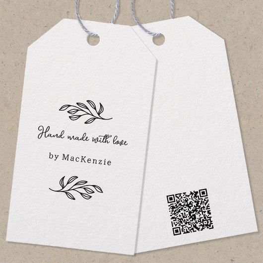 Handgefertigtes mit Liebe QR-Code Produkt Preissch Geschenkanhänger