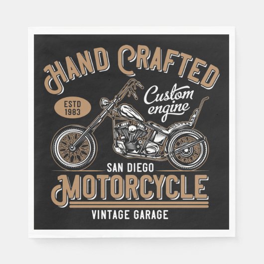 Handgefertigtes Motorrad Serviette (Vorderseite)