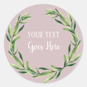 Handgefertigtes Produkt Vintag Blumenkraut Rosa Runder Aufkleber