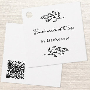 Handgefertigtes QR-Code-Botanik-Preisschild mit Li Geschenkanhänger