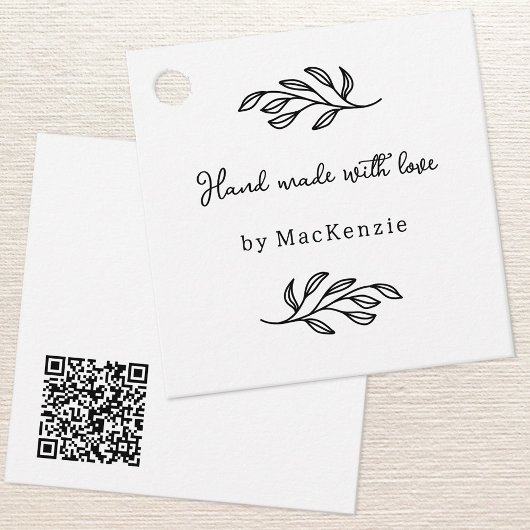 Handgefertigtes QR-Code-Botanik-Preisschild mit Li Geschenkanhänger