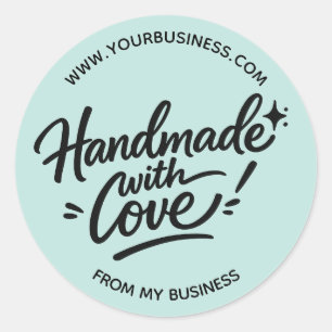 Handgefertigtes Verpackungs-Sticker mit Liebe Runder Aufkleber