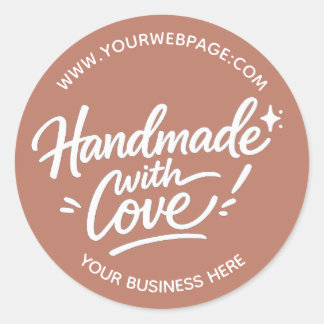 Handgefertigtes Verpackungs-Sticker mit Liebe Runder Aufkleber