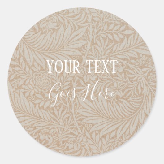 Handgefertigtes Vintages Blumenzapier Runder Aufkleber (Vorderseite)