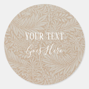 Handgefertigtes Vintages Blumenzapier Runder Aufkleber