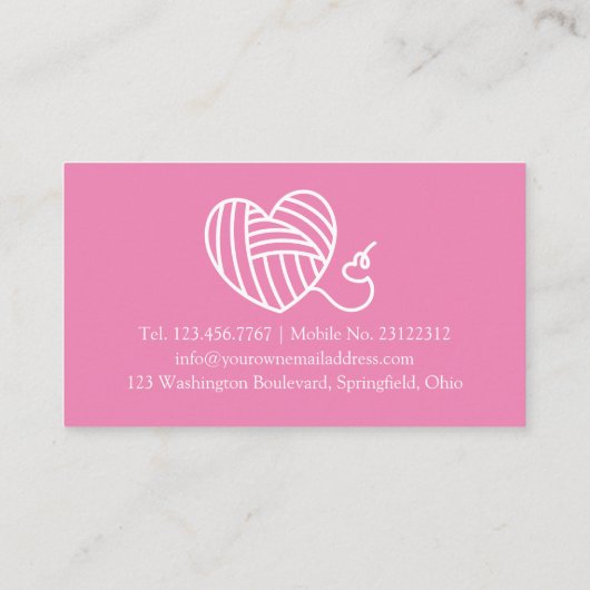 Handgeflecht aus Knetgewebe Visitenkarte (Rückseite)