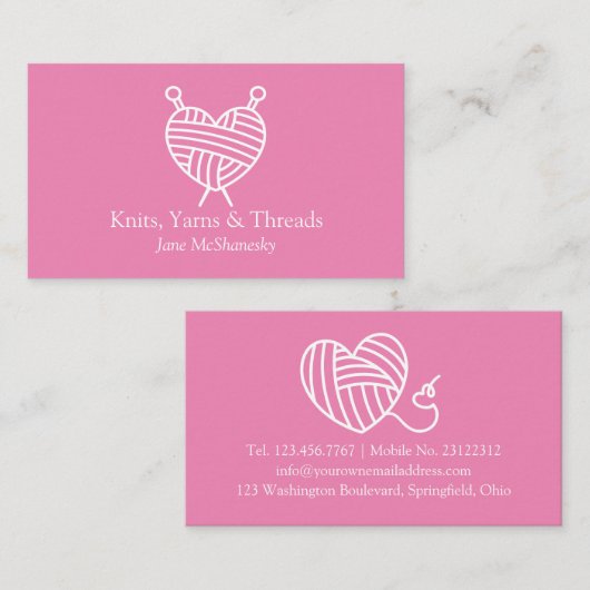 Handgeflecht aus Knetgewebe Visitenkarte (Vorne/Hinten)