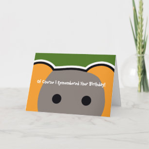 Handgeformter Elefant-Geburtstag Karte