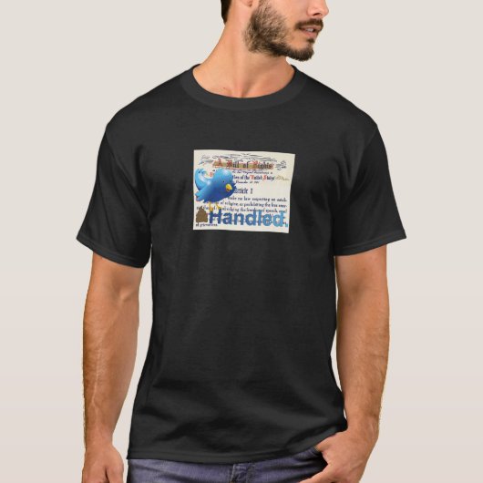 Handgeführt. Blauer Vogel. Grundrechtecharta Artik T-Shirt (Vorderseite)