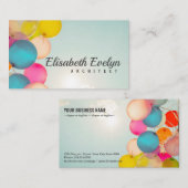 Handgehaltene mehrfarbige Ballons Visitenkarte (Vorne/Hinten)