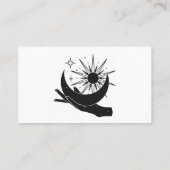 Handgehaltener Mond und Sonnenkollektor Visitenkar Visitenkarte (Rückseite)