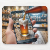 Handgehaltenes Bier auf Smartphone Mousepad (Vorne)