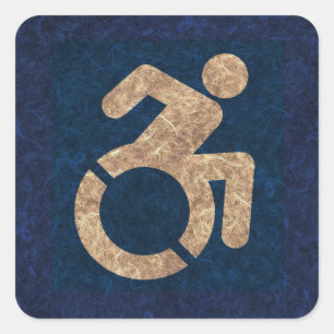 Handgekleidet Quadratischer Aufkleber