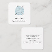 Handgeknetet. Knitter-Crochet-Ausrüstung Quadratische Visitenkarte (Vorne/Hinten)