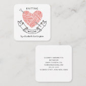 Handgeknetet. Knitter Quadratische Visitenkarte (Vorne/Hinten)