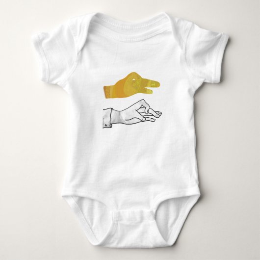 Handgelbe Silhouette Baby Strampler (Vorderseite)